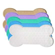 1PC Bone Shape Non-Slip Silicone Pet Placemat, Raised Edge Pet Feeding Tray For Food And Water, Anti-Spill Feed Mat For Small Medium Dogs And Cats, Easy Clean Purable Bowl Mat - Màu be-l - Xem 10