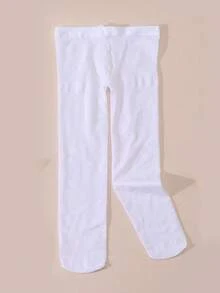 4 piezas Mallas de ballet para niñas, material de terciopelo minimalista y versátil, suave y ajustado, adecuado para la práctica de baile de niñas - Blanco - Ver 8