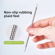 7pcs Acne Needle Kit Portable With Storage Box, Fashionable Professional High Precision Stainless Steel Acne Needle Set, Recommended By Beauty Salon Professionals, Suitable For Oily/Dry/Sensitive Skin, Dual-Head Acne Needle With Fine Needle + Pressure Ring, Single Round/Multiple Round Ring Needle/Spoon-Shaped Needle/Knife-Shaped Needle Design, Scar-Free Portable Acne Picking Needle For Home Use, Suitable For Beginners, Blackheads, Whiteheads, Acne, Holiday Gift - 1pcs - 查看 7