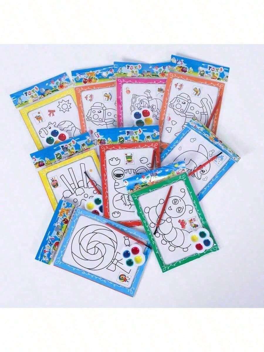 50pcs Watercolor Painting, Watercolor Paper, Coloring Pages, DIY Watercolor Painting & Doodle - Multicolor - View 1
