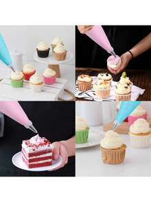 Piping Bags And Tips Set, 100Pcs 12 Inch Pastry Bags, Icing Bags Disposable For Cakes Decorating Kit Supplies With 1 Reusable Piping Bags, 1 Couplers, 12 Frosting Tips, 2 Bag Ties, 3 Cake Scraper - Xem 7
