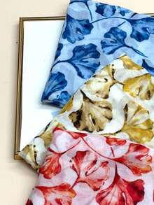 1条女士简约印花围巾，时尚围巾，新款防晒沙滩披肩，亚麻质感女士披肩 - 彩色 - 查看 7