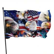 American Flag Eagle Flag 3x5 Feet, American Flag Party Parade Banner Garden Flag Decoration Bedroom Indoor Outdoor Flag - D - 查看 1