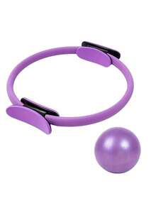 2pcs/Set Pilates Ring And Yoga Ball Set - Fitness Set, Equipped With Polypropylene Ring And Non-Slip PVC Yoga Ball, Durable, Shock-Absorbing, Suitable For General Exercises And Home Workouts. - Multicolor - View 12