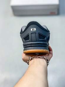 男士休闲运动鞋，黑色运动滑板鞋，时尚百搭休闲乐福鞋 - 黑色 - 查看 4