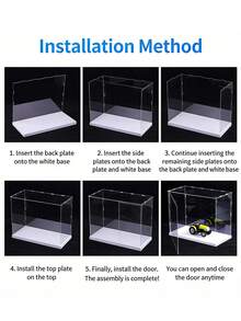 1pc Transparent Acrylic Display Box - Dust-Proof Multifunctional Storage Solution, Suitable For Collectibles, Shoes, Bags And Cosmetics | Suitable For Home And Office Decor - Open Door White - View 9