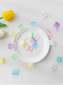 Transparent Colorful Push Clips - Multifunctional Office File Folder, Sliding Clip For Student Papers, Documents And Records Storage. Suitable For School, Office, Home And More - Sets - View 7