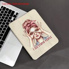 1 Ốp lưng in hình hoa hướng dương và bé gái, có ngăn đựng bút, chân đế đa góc, chức năng tự động bật/tắt màn hình, chất liệu TPU mềm dẻo bảo vệ - Tương thích với iPad thế hệ thứ 10 10.9 inch 2022 / Air 13 (M3 2025) / Air 11 (M3 2025). Tương thích với SAMSUNG, tương thích với . - Nhiều màu - Xem 6