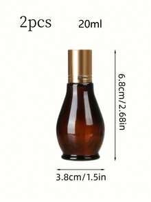 2 个琥珀色玻璃球瓶，带塑料盖，可重复使用灌装香水和精油滚珠瓶，空液体容器罐（20 毫升/0.68 盎司，30 毫升/1.01 盎司），方便旅行携带。 - 彩色 - 查看 10