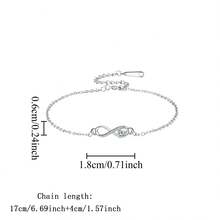 CIREY 1 chiếc vòng tay tình yêu vô cực đính đá tháng 12, vòng tay hình trái tim mạ zirconia, kiểu dáng sang trọng, thích hợp làm quà tặng ngày lễ. - Vàng trắng, đá sinh tháng - Xem 2