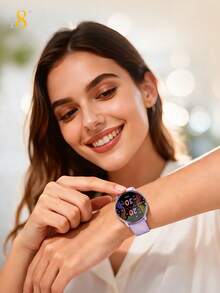 Montre connectée D8 pour femmes 2026, nouveau tracker de fitness mode pour dames avec écran tactile HD 1,46", étanche IPX8, 100+ modes sportifs, podomètre, compteur de calories, moniteur de fréquence cardiaque, suivi du cycle de sommeil, moniteur de sommeil, tracker d'activité - Voir 5