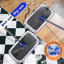MASTERTOP Microfibre Flat Mop, Extended Wet Dry Large Floor Mop With 5 Reusable Pads &Amp; Telescopic Handle, Dust Mops For Laminate Wooden Hard Floor Vinyl Tile Floors Cleaning - Send 1 Cleaning Scraper - MàuA - Xem 4