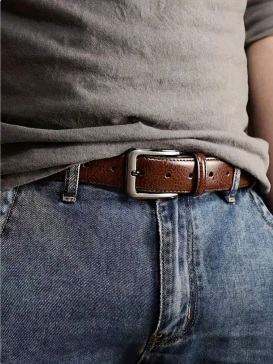 Quà tặng Ngày của Cha: Thắt lưng da nam khóa ghim kiểu dáng cổ điển, thắt lưng quần jeans cho thanh thiếu niên, quà tặng Ngày của Cha, quà tặng Ngày Valentine. - Nhiều màu - Xem 1