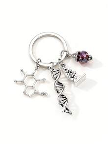 1件独特时尚显微镜、DNA、化学仪器彩色珠子组合合金钥匙扣，送给生物科学爱好者和老师的礼物，也适合送给母亲、父亲、毕业生和教师。 - 彩色 - 查看 14