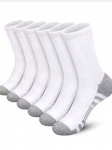3/6/10/20 pares de calcetines de baloncesto para hombres, calcetines largos tipo tubo, antideslizantes, adecuados para baloncesto, ciclismo, deportes, blancos - Blanco - Ver 13