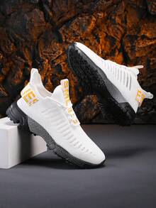 Chaussures décontractées unisexes, taille 36-43, baskets tout-usage pour l'extérieur et les déplacements ! Chaussures de sport en maille blanche respirantes | Semelle épaisse + design rayé, accent de sangle tressée à la mode, légères et amortissantes pour un port confortable prolongé, convient pour le travail, la randonnée en extérieur, les déplacements quotidiens, antidérapantes durables, chaussures décontractées polyvalentes pour hommes, option pratique et rentable - Blanc - Voir 3