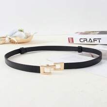 1pc Fashionable Minimalist Elastic Adjustable Buckle Belt - Black - View 3