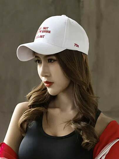 1 Piece, Summer New Baseball Cap For Women And Men, Fashionable And Versatile Outdoor Sports Sun Hat, White, Red, Student Travel, Multi-Functional Embroidered Letter Baseball Cap, Daily Summer Breathable Hiking Sun Hat, Beach Couple Sun Hat, Baseball Cap, Casual Truck Driver Hat