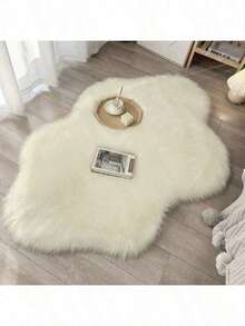 1pc Cloud-Shaped Faux Wool Area Rug - Modern Minimalist Design For Living Room Bedroom Home Decor - Soft Plush Backing, Machine Washable - Perfect Winter Gift, Thick Plush Rug For Autumn/Winter - Multicolor - View 3
