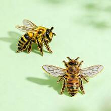 Bộ 2 chiếc ghim cài áo hình ong tráng men, phụ kiện trang trí thời trang, huy hiệu cài áo và túi xách. - Nhiều màu - Xem 3