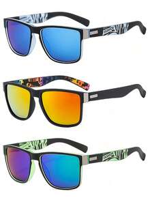 Three Pairs Of Unisex Square Polarized Fashion Glasses Decorative Fashion Glasses Suitable For Daily Sports Driving - Multicolor - View 6