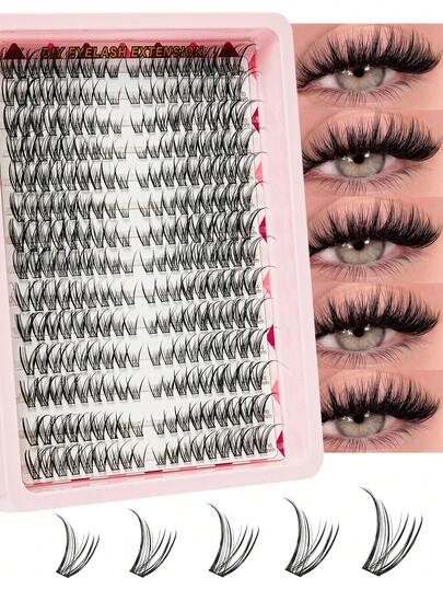 Bộ 252 sợi mi giả riêng lẻ mới, dung lượng lớn, 8-16mm, tự làm mi giả, kiểu dáng tự nhiên, dày dặn, mềm mại, siêu nhẹ, có thể tái sử dụng. Bộ dụng cụ nối mi giả từng sợi riêng lẻ để tự sử dụng tại nhà hoặc khi di chuyển, thích hợp cho cuộc sống hàng ngày, đám cưới, hẹn hò, tiệc tùng, lễ hội âm nhạc và Halloween.