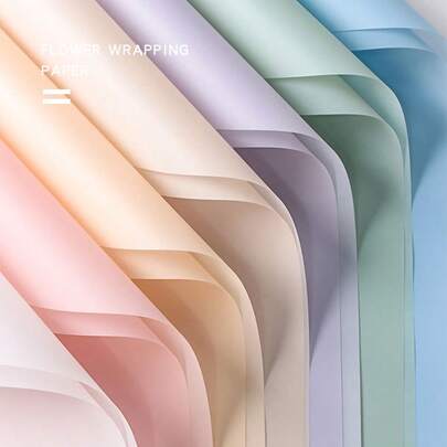 20pcs/Pack Solid Color Matt Finish Translucent Thick Waterproof Korean Paper For Flower Bouquet Wrapping, Floral Shop Packaging Material, 57x57cm