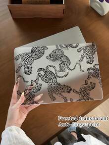 1个黑色豹纹透明超薄亚克力笔记本电脑保护壳，磨砂防指纹，全方位防摔，2026新款3D散热孔设计，适用于Air13 2025/Pro 16 M4/M3/M2，商务办公必备保护套 - 黑色 - 查看 4