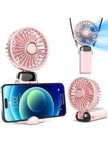2026升级版手持迷你风扇，USB便携式数字显示屏，静音办公桌学生宿舍可充电户外风扇，带LED显示屏的便携式手持风扇，三合一手持/颈挂/桌面风扇，90°可折叠桌面风扇带底座，5档睫毛风扇化妆风扇，母亲节礼物，卧室装饰，花园，厨房装饰，夏季，海滩，旅行必备，房间装饰，软萌，毕业季礼物 - 彩色 - 查看 11