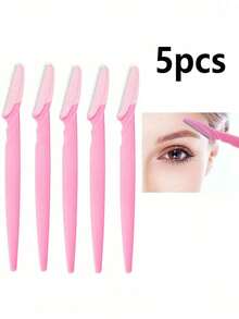 Set Pisau Cukur Alis Multifungsi 12/5/1 buah, Alat Cukur Alis Wanita, Pemangkas Alis Wajah, Pisau Cukur Genggam Portabel untuk Wanita, Alat Kecantikan Pembentuk Alis, Alat Pengelupasan Kulit Wajah dan Pemangkasan Alis Presisi, Alat Cukur Pengelupasan Kulit Serbaguna, Alat Penghapus untuk Membentuk dan Memangkas - Pisau Cukur Plastik dengan Tutup, Perawatan Kulit Lembut, Cocok untuk Alis, Tubuh, Wajah - MultiWarna - View 9