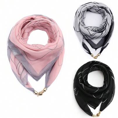 Một chiếc khăn đơn giản và thanh lịch, với các đường kẻ hình học hoặc màu chuyển sắc nhẹ nhàng làm điểm nhấn thiết kế, kết hợp với khóa kim loại tinh tế tạo thêm chi tiết. Vào mùa thu và mùa đông, các kiểu màu đen, trắng và xám mang lại vẻ ngoài mát mẻ và sang trọng, kiểu màu đen cổ điển và dễ phối đồ, còn kiểu màu hồng và xám thì dịu dàng và ngọt ngào. Thích hợp cho: Đi làm hàng ngày, tụ họp thường ngày, chụp ảnh du lịch, đặc biệt dành cho những người làm văn phòng theo đuổi phong cách đơn giản và giới trẻ yêu thích phối đồ.