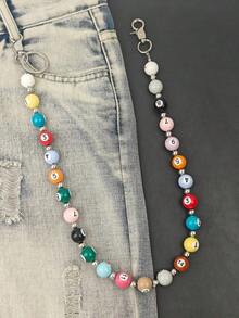 2025 Autumn New Arrivals Multicolour Billiard Ball Chain For Pants Punk Y2K Hip-Hop Men And Women One's Waist Luxury Accessories Halloween Festival Gift Product Numerical Sequence, Randomly Sent - một kích cỡ - Xem 1