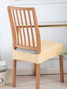Bộ 1/4/6/20 chiếc bọc ghế PU co giãn chống thấm nước, chống bám bẩn, dùng cho bàn ăn gia đình, ghế đẩu, đệm ghế khách sạn, có thể tháo rời. - Màu vàng - Xem 2