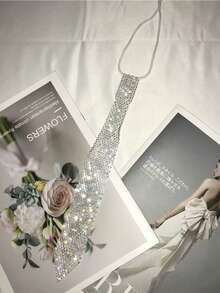 1PC Women's Shiny Black/White Rhinestone French DIY Romantic Style Tie Suitable For Dating Parties Daily Travel Vacation Matching - Multicolor - View 4