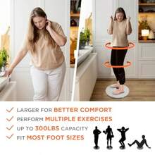 Yes4All XXL  Board máquina de ejercicio abdominal con 8 imanes y abalorio disco de torsión de cintura de 15 pulgadas para cualquier tamaño de pie entrenamiento abdominal moldear el cuerpo y adelgazar - A. Gris - Ver 3