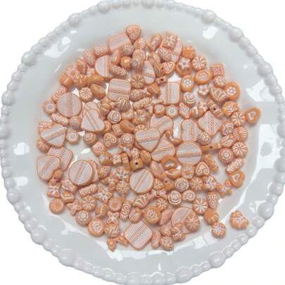 亚克力混色烫金珠子纯色复古磨砂手工DIY创意串珠手机链饰品