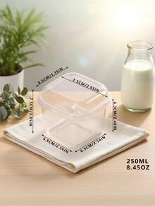 1/10/20 Peças Copos de Mousse Quadrados Transparentes, Caixas de Doces, Adequados para Sobremesas de Aniversário, Casamento, Festa de Feriado, Frutas, Pudim, Gelatina, Sorvete, Recipientes de Cozimento, Suprimentos para Festa, Buffet de Eventos, Recipientes Quadrados, Louça Moderna, Copos Leves, Recipientes para Bolo - Multicolorido - Visão 8