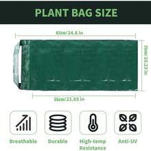 8pcs - Hanging Strawberry Planting Bags, Inverted Tomato Planting Bags, Hanging Strawberry Planting Bags, Outdoor Planting Bags With Handles - Green - View 7