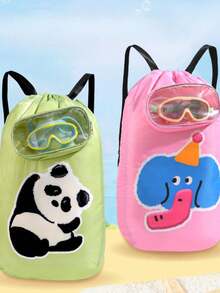 1/2 Pcs Adorable Cartoon Design Waterproof Dry Wet Separated Swim Backpack Large Capacity Lightweight Beach Travel Bag Portable Sports Storage Backpack - Multicolor - View 3