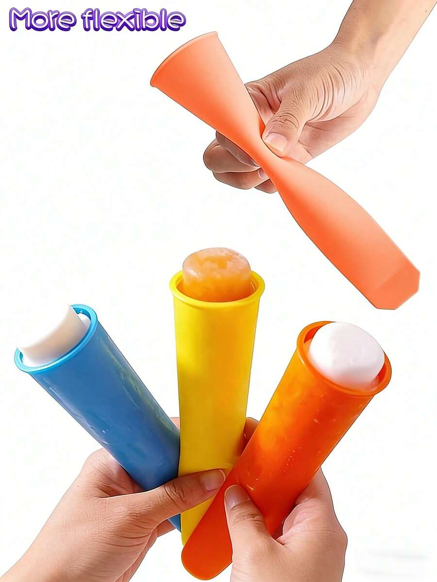 6pcs Popsicle Mold Set - Includes Reusable Tube-Shaped Popsicle Molds With Leak-Proof Lids, Suitable For Making Yogurt Bars, Juice Popsicles And Snacks. Easy-Release Design, Just Press Lightly To Eject. - Multicolor - View 1