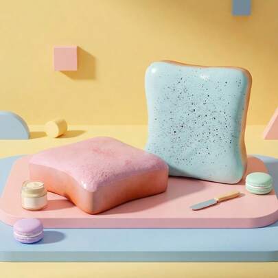 POKOJA LAND 1 Đồ chơi bóp bóp hình bánh mì nướng bơ siêu mềm giúp giảm căng thẳng - Món quà hoàn hảo cho sinh nhật, ngày lễ, Giáng sinh, Halloween