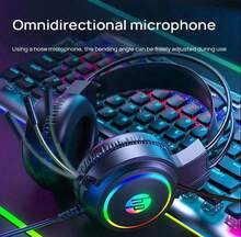 HP Headset Gaming H100: Efek pencahayaan RGB dinamis multi-warna, pengalaman audio yang imersif, mikrofon peredam kebisingan yang jernih, ikat kepala adaptif, peralihan mode ganda, kompatibel dengan PC dan ponsel. - View 3