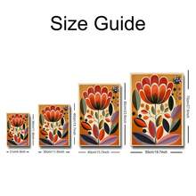 Lot de 2 affiches botaniques florales abstraites scandinaves sans cadre, peintures sur canevas de style vintage minimaliste du milieu du siècle nordique. Décoration murale moderne pour dortoirs, appartements, salons, chambres à coucher - A - Voir 3