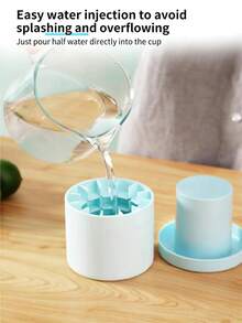 1 pieza Molde de cubitos de hielo de plástico, molde de cubitos de hielo con forma de cubo sencillo con tapa, adecuado para la cocina - Multicolor - Ver 4