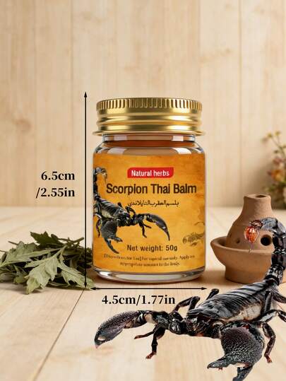 50g Schwarze Skorpion Creme, hergestellt aus natürlichen Kräutern und traditionellen chinesischen Mediziningredienten, ist nicht reizend, hat eine seidig-glatte Textur, schmilzt bei Hautkontakt, wird schnell absorbiert, ist leicht mitzunehmen und hält die Haut den ganzen Tag über frisch. Geeignet für Outdoor-Aktivitäten, Innenbereich, Reisen und Geschäftsreisen.