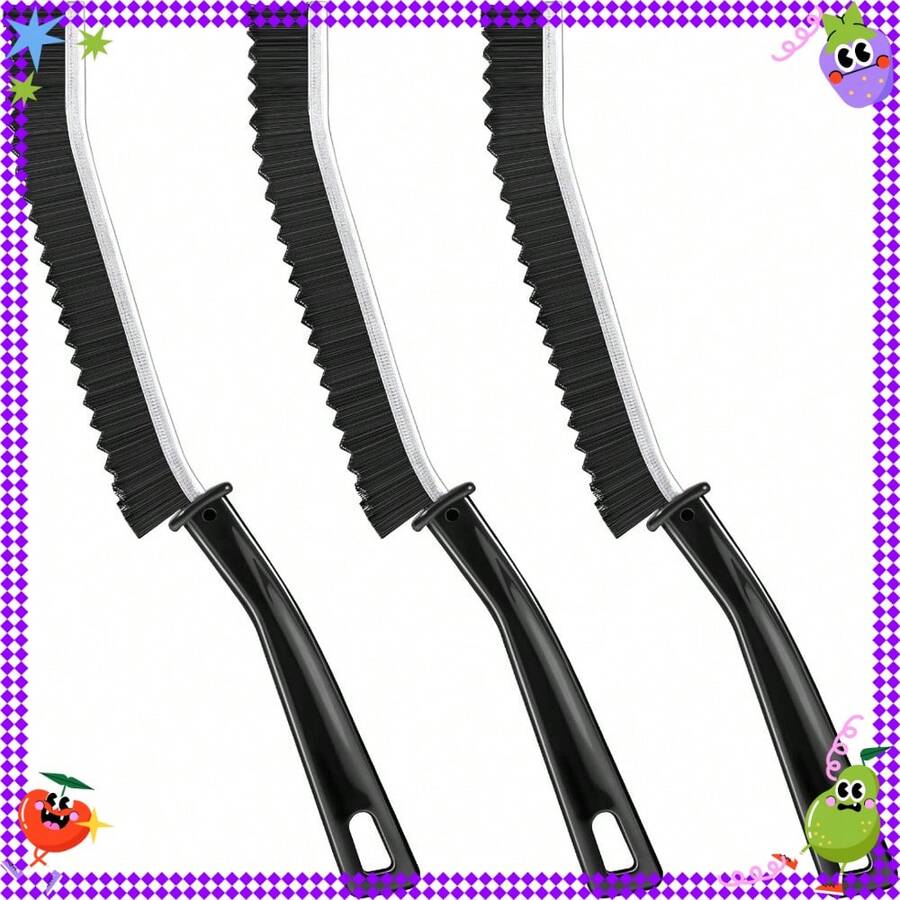 3 Pack Hard Bristle Crevice Cleaning Brush - Multifunctional Gap Small Cleaning Brush For Bathroom, Kitchen, Living Room, Grout, Window, Vehicle, Faucets, Toilet - Default - View 1