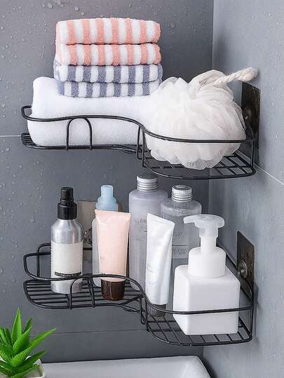 1 kệ sắt phòng tắm, giá đựng đồ hình tam giác, giá treo tường phòng tắm, giá đựng mỹ phẩm.