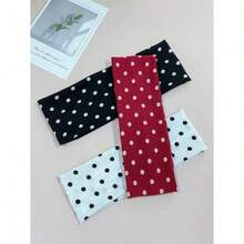 1pc/2pcs/3pcs Women Elegant Sweet Polka Dot Print Elastic Fabric Dot Sports Headband, Suitable For Daily, Fitness, Running, Yoga, Sweat-Absorbing Hair Band Headscarf, Fashion Hair Accessory, Bohemian Style Headband, Elegant Fall Winter Hair Accessories For Women Bows For Vacation Outfits Woman - 多色的 - 查看 6