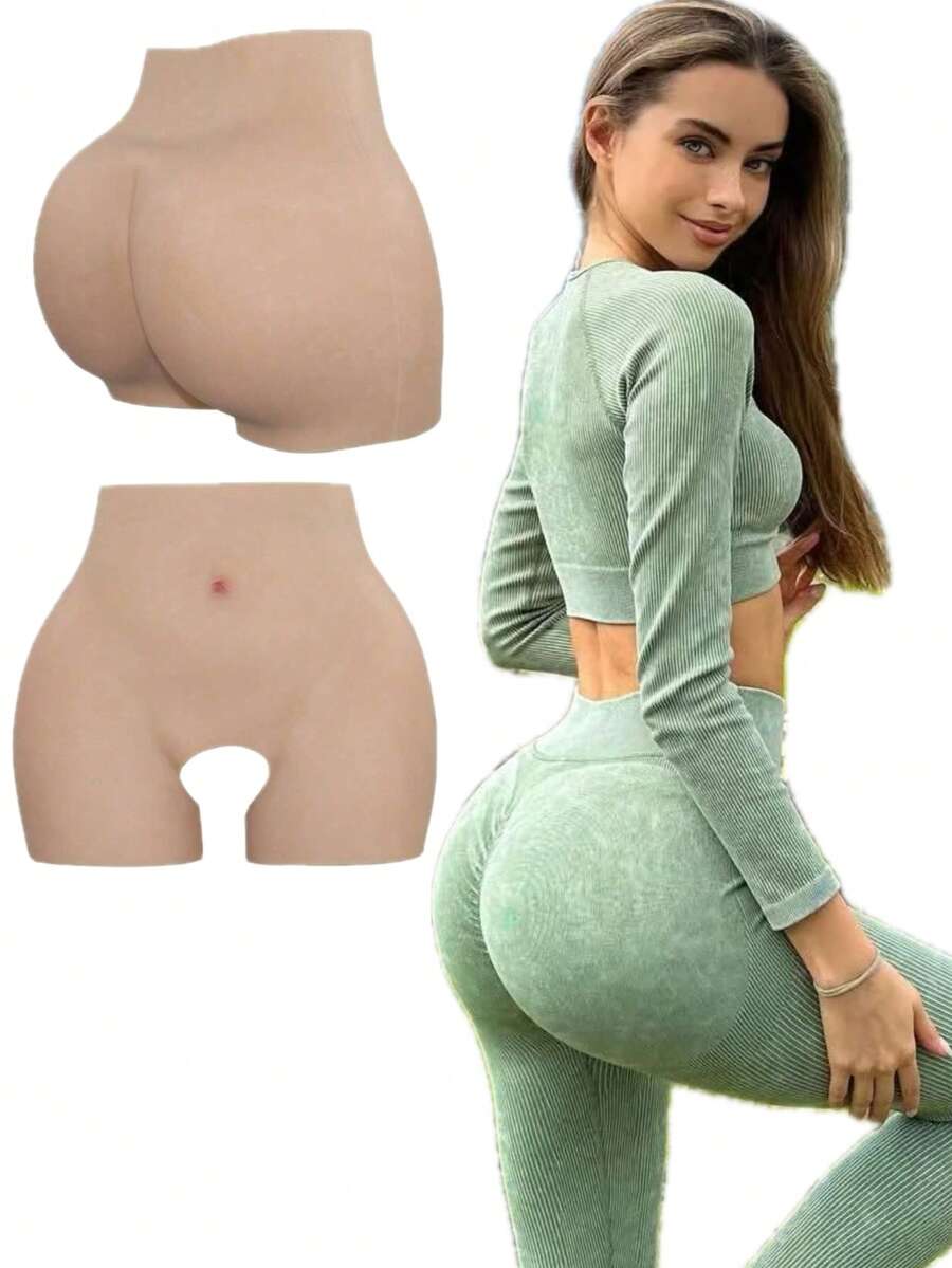 Silicone Buttocks Enhancer, Fashionable Fitness & Casual Versatile Design, Enhances Buttocks Shape, Suitable For Both Men And Women - Apricot - View 1