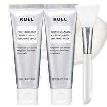 KOEC PDRN胶原蛋白肽睡眠面膜，易撕拉，打造水光肌，深层补水，提升肌肤弹性，紧致松弛肌肤，滋养肌肤纹理 - PDRN COLLAGEN PEPTIDE NIGHT WRAPPING MASK - 查看 8